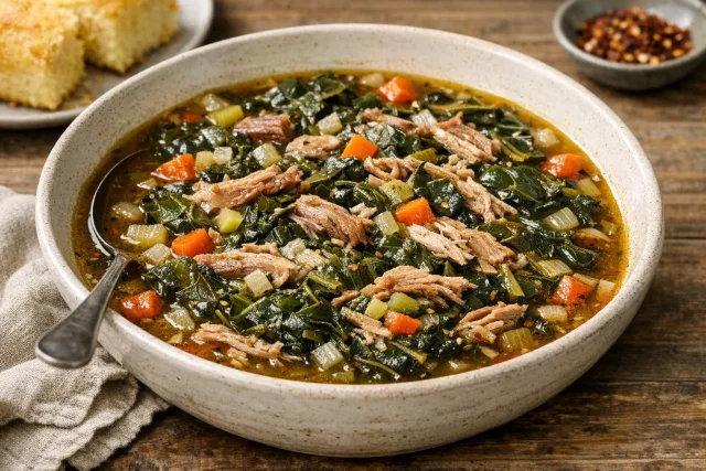 Slow Cooker Southern Collard Greens Soup