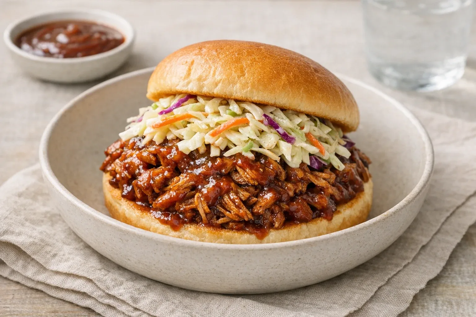 Southern-Style Slow Cooker Pulled Pork Sandwich with Tangy Barbecue Sauce