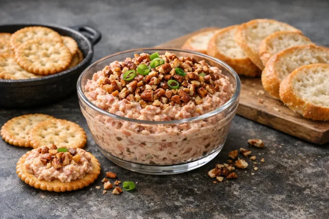 Southern-Style Deviled Ham Spread with Pecan Topping
