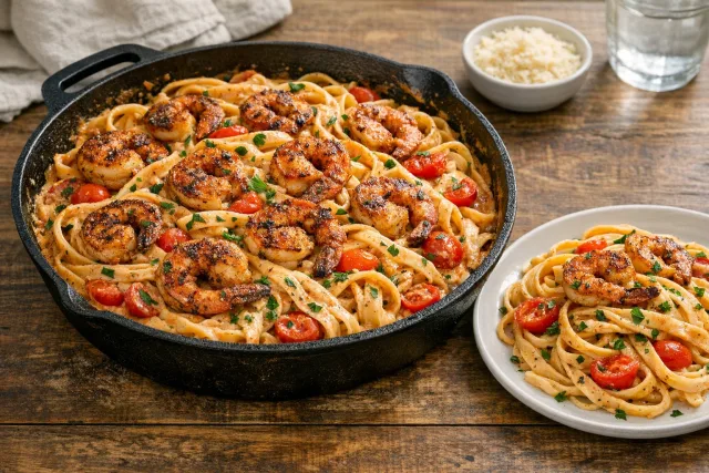 Blackened Cajun Shrimp Pasta