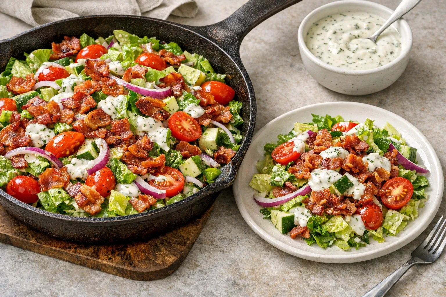 Classic BLT Salad with Creamy Ranch Dressing