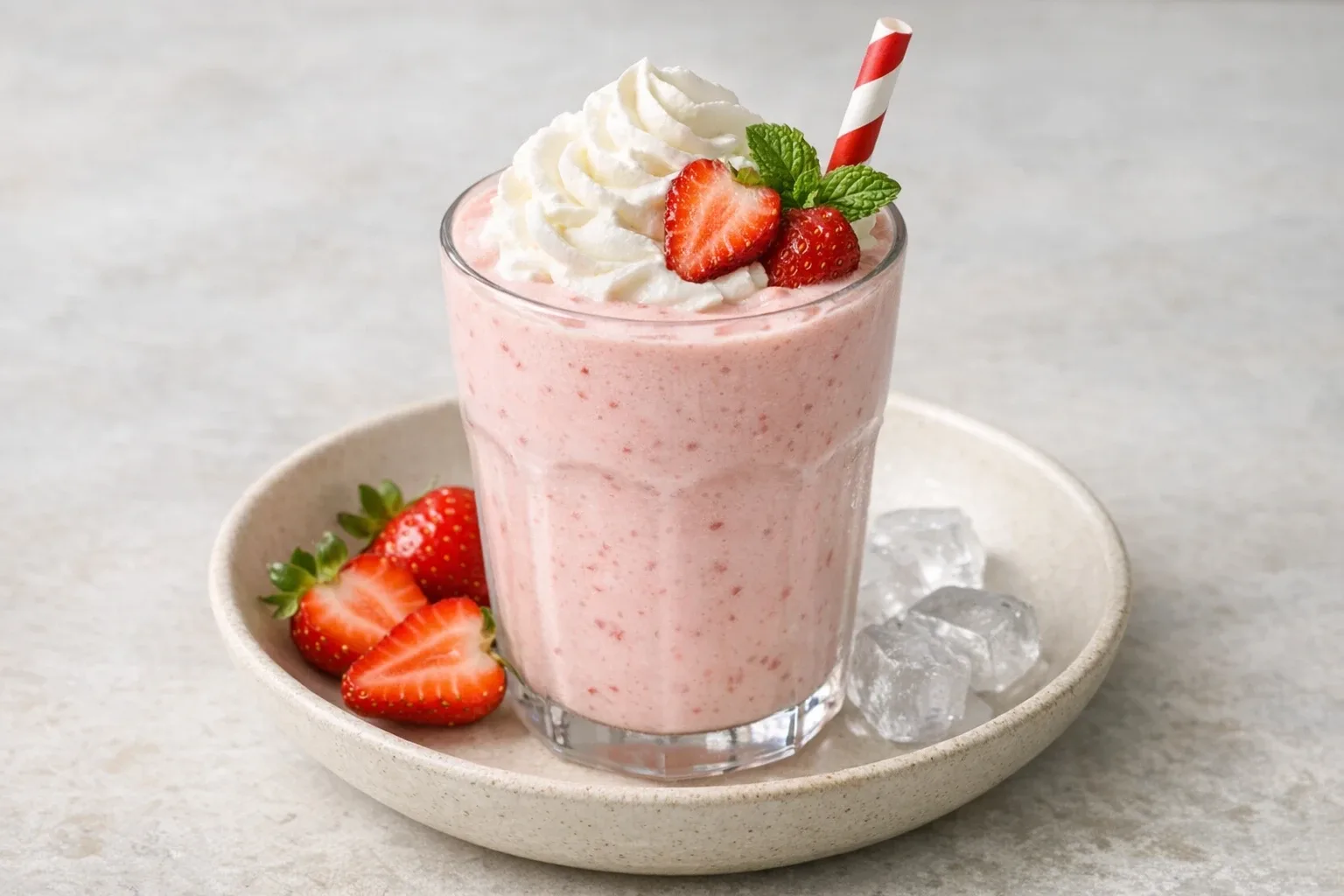 Strawberry Vanilla Ice Cream Milkshake