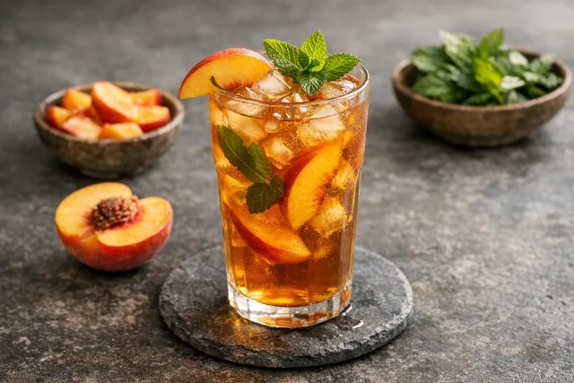 Peach Mint Brewed Iced Tea