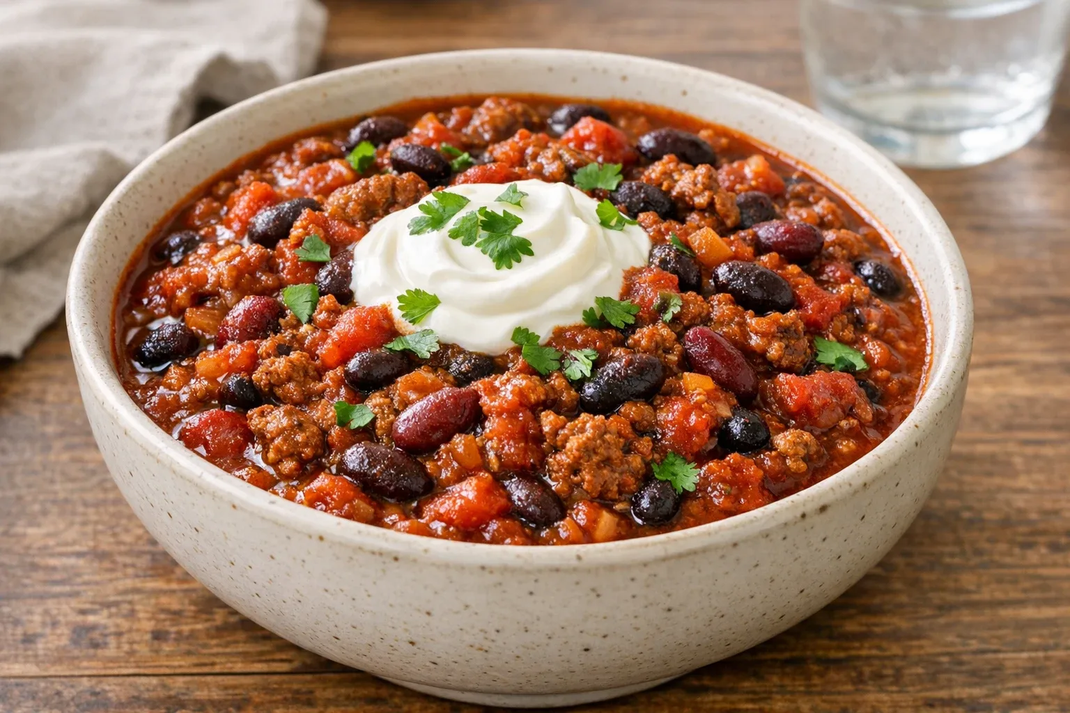 Smoky Tomato Beef and Bean Chili