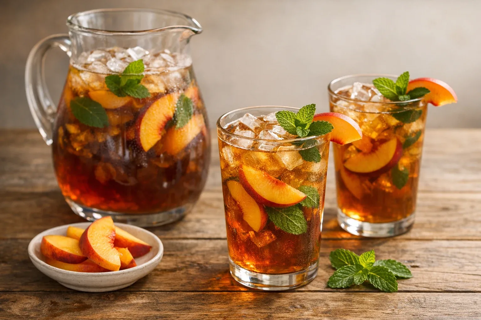 Peach Mint Brewed Iced Black Tea