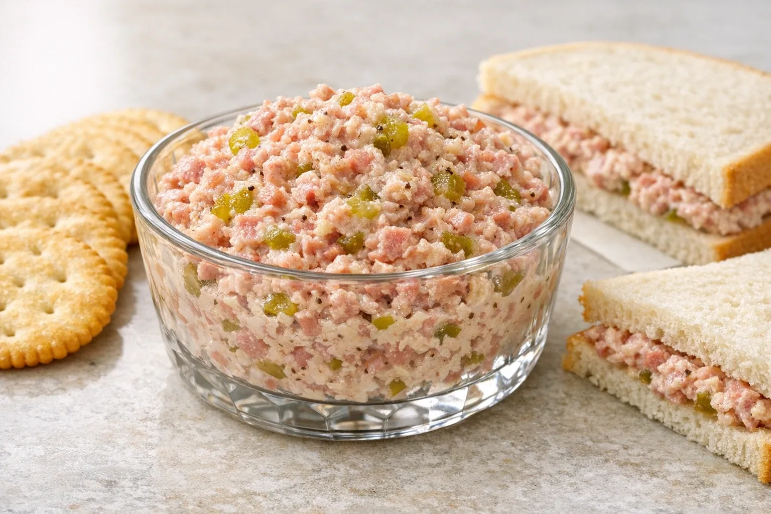 Classic Southern No-Cook Deviled Ham Spread with Pickles