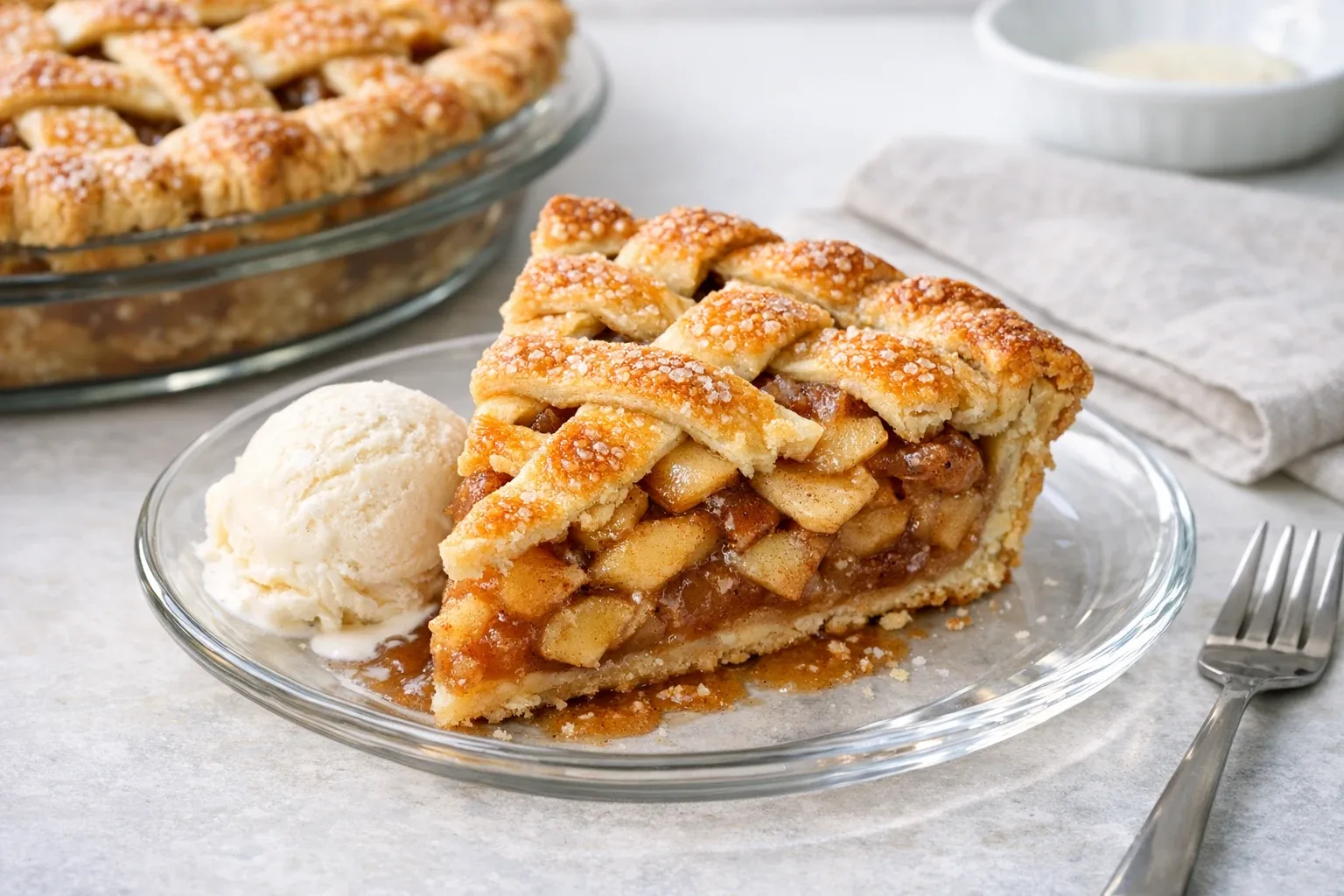 Baked Cinnamon Apple Pie with Handmade Lattice Crust