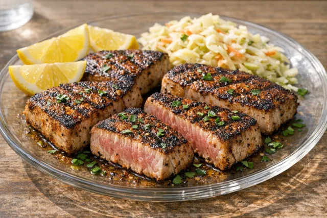 Southern Style Grilled Tuna Steaks with Cajun Spice Rub