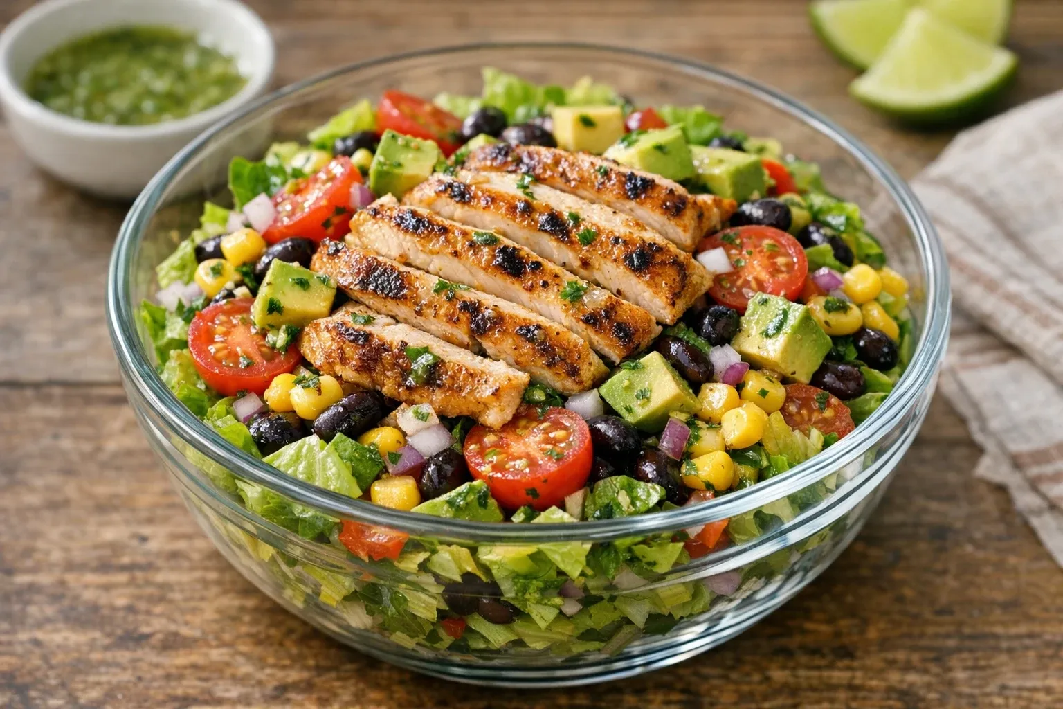 Easy Grilled Southwestern Chicken Taco Salad