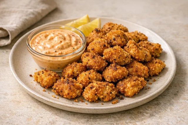 Air Fryer Crispy Catfish Nuggets with Spicy Remoulade