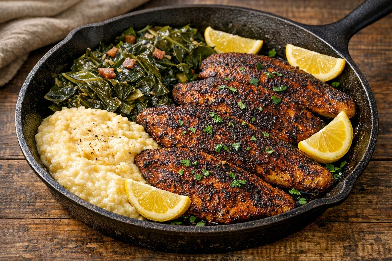 Southern Style Blackened Catfish with Cajun Spices
