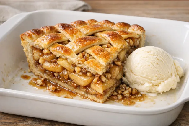 Classic Maple Walnut Apple Pie with Homemade Lattice Crust