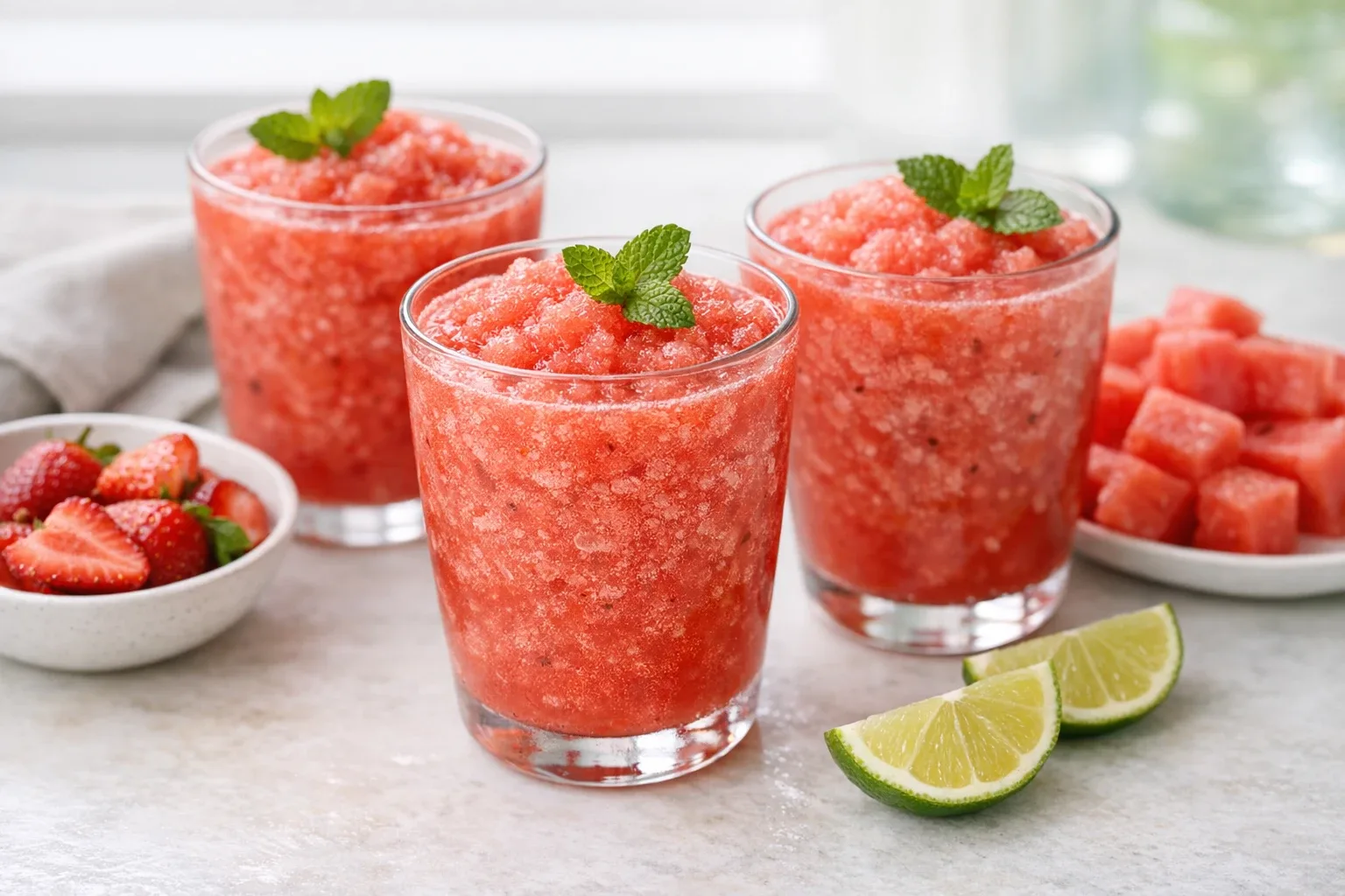 Watermelon Strawberry Ice Slush