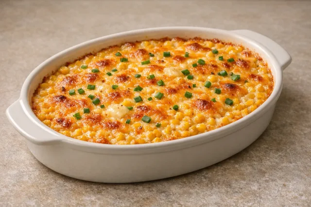 Southern Style Creamed Corn and Cheddar Casserole