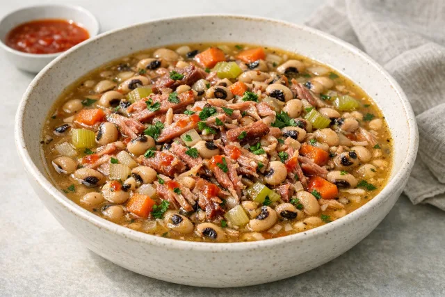 Slow Cooker Southern-Style Black-Eyed Pea Soup with Smoked Ham Hock
