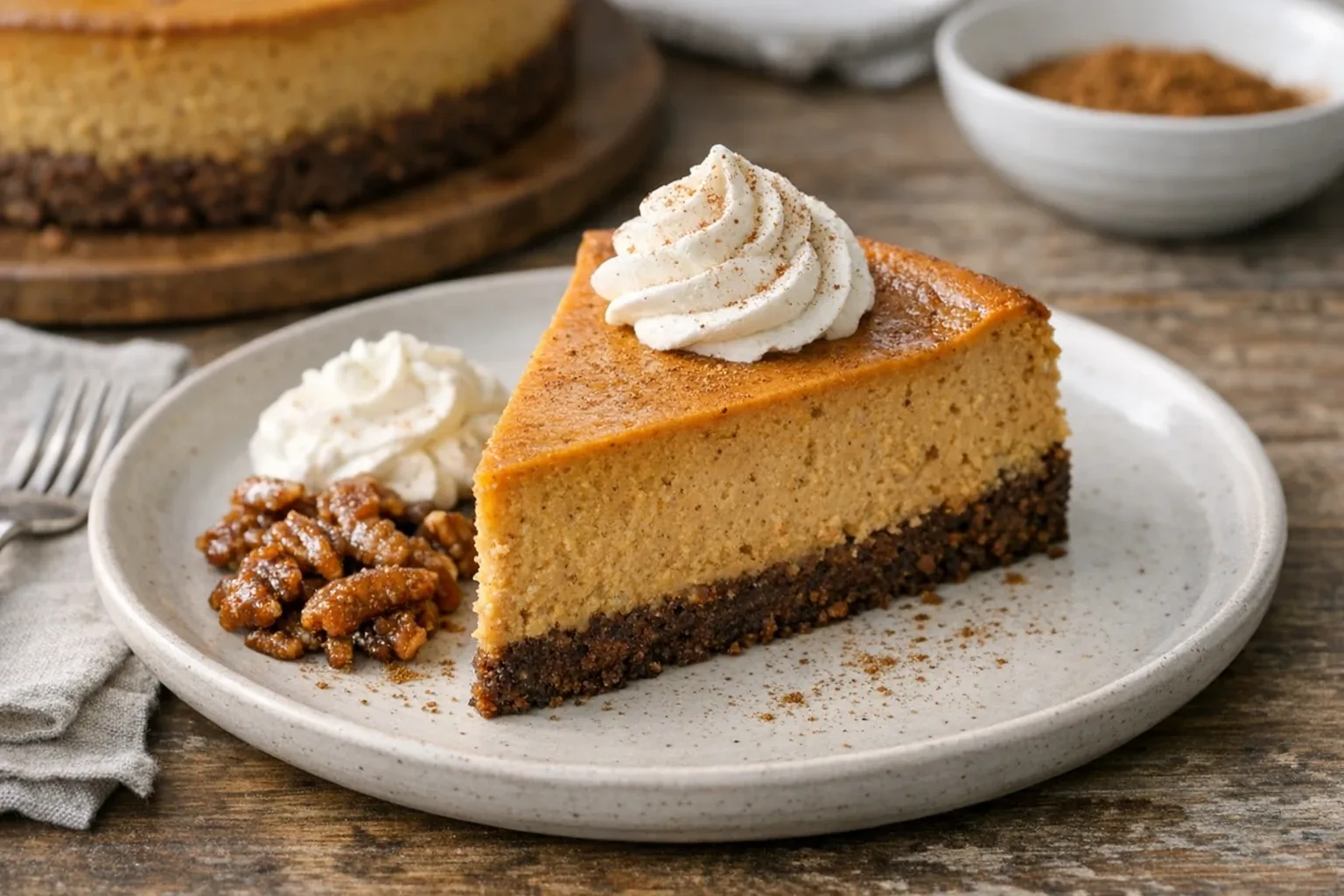 Classic Pumpkin Cheesecake with Gingersnap Crust
