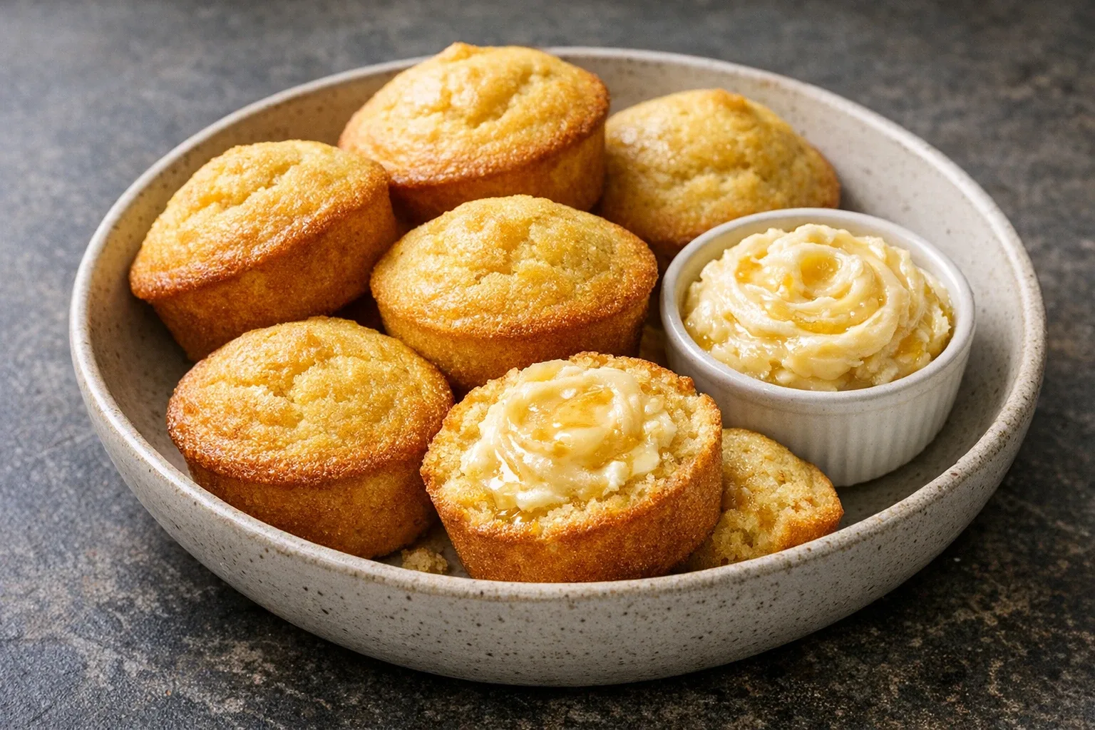 Southern Cornbread Muffins with Honey Butter