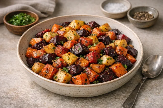 Roasted Autumn Root Vegetable Medley with Fresh Herbs