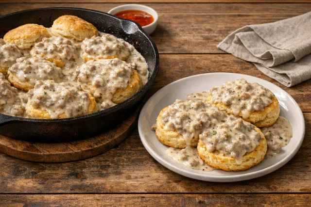 Southern-Style Biscuit and Sausage Gravy Breakfast
