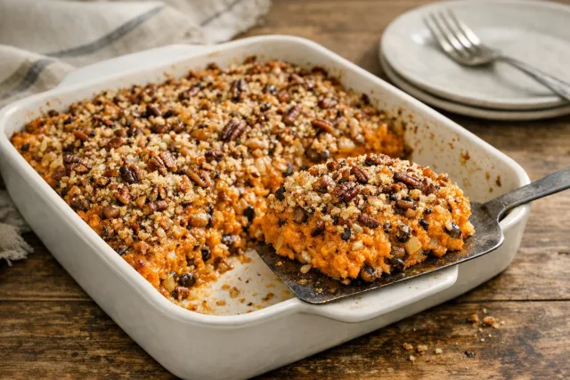 Southern Style Sweet Potato and Black-Eyed Pea Casserole