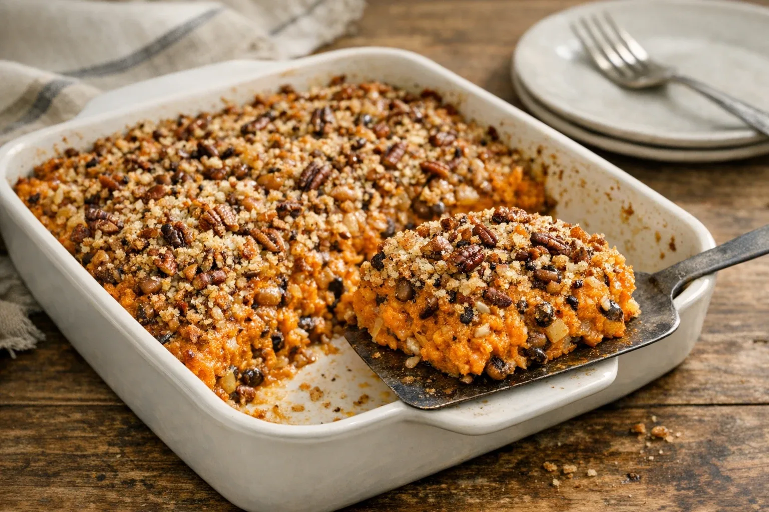 Southern Style Sweet Potato and Black-Eyed Pea Casserole