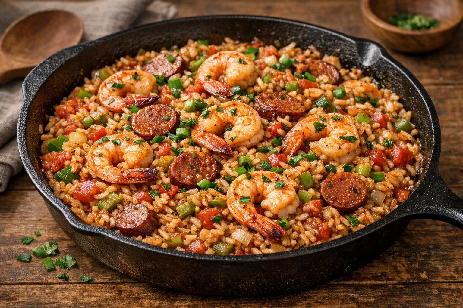 One-Pot Cajun-Style Shrimp and Brown Rice Jambalaya