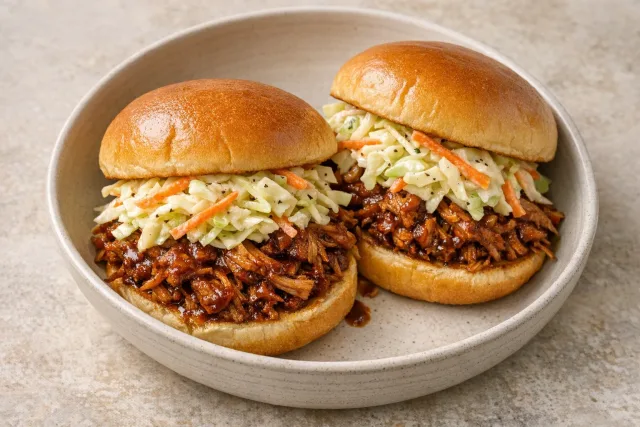 Slow Cooker Southern Style BBQ Pulled Pork Sandwich