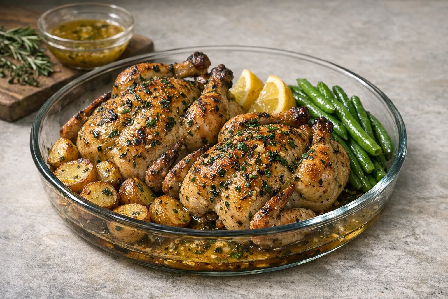 Fresh Herb and Lemon Roasted Cornish Game Hens