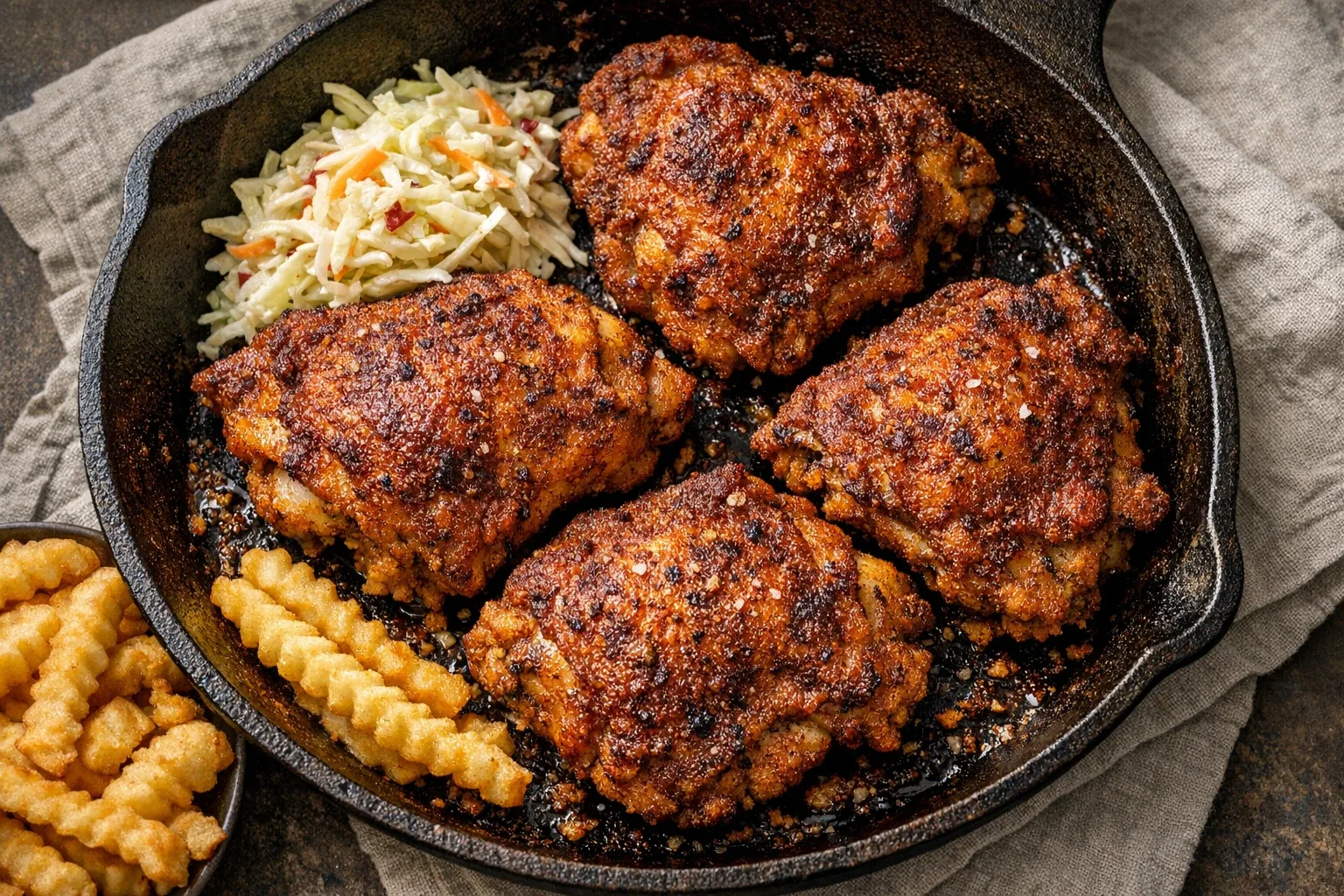Classic Fried Chicken Thighs with Spicy Rub