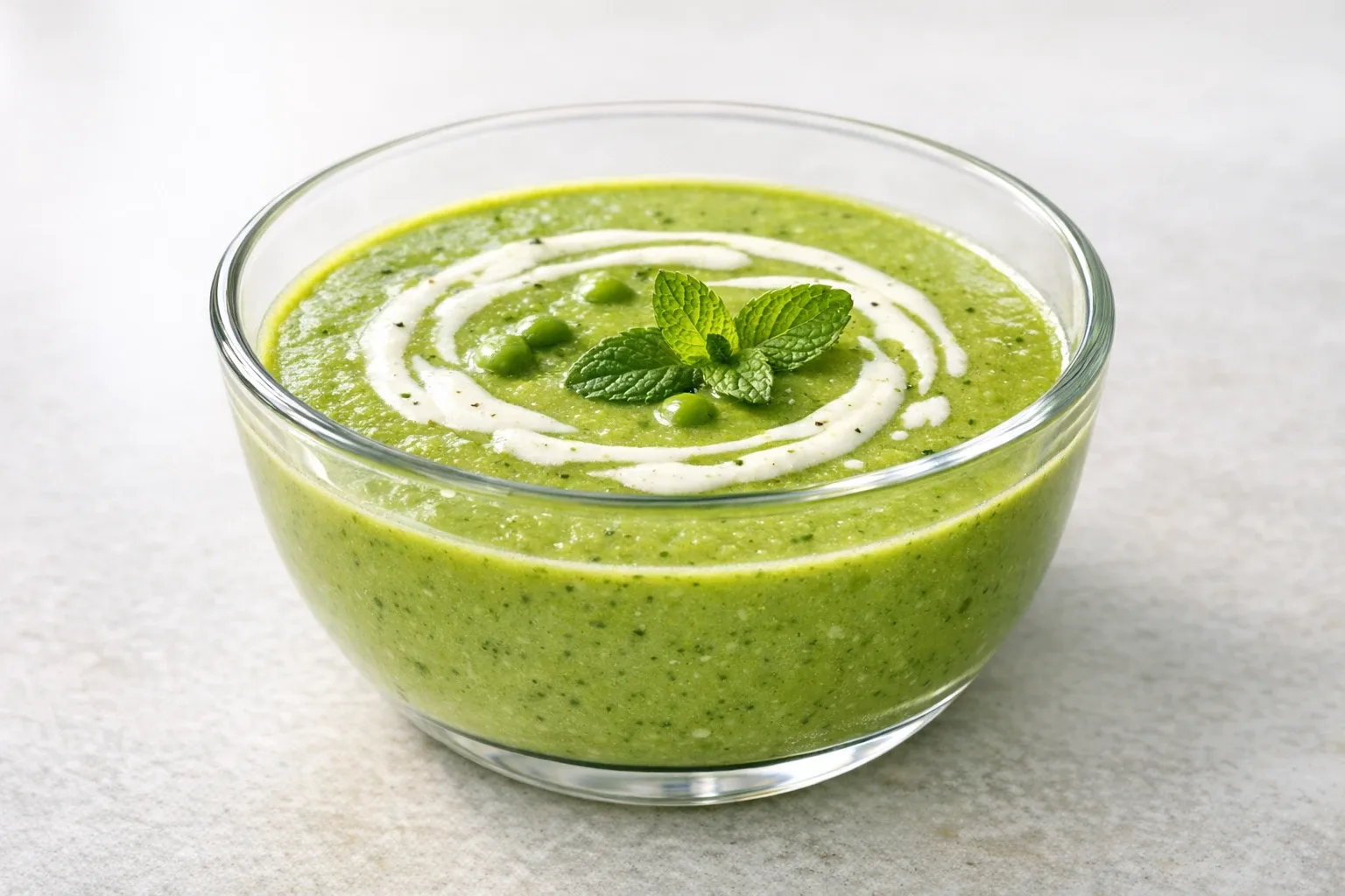 Spring Pea and Mint Soup with Lemon Cream