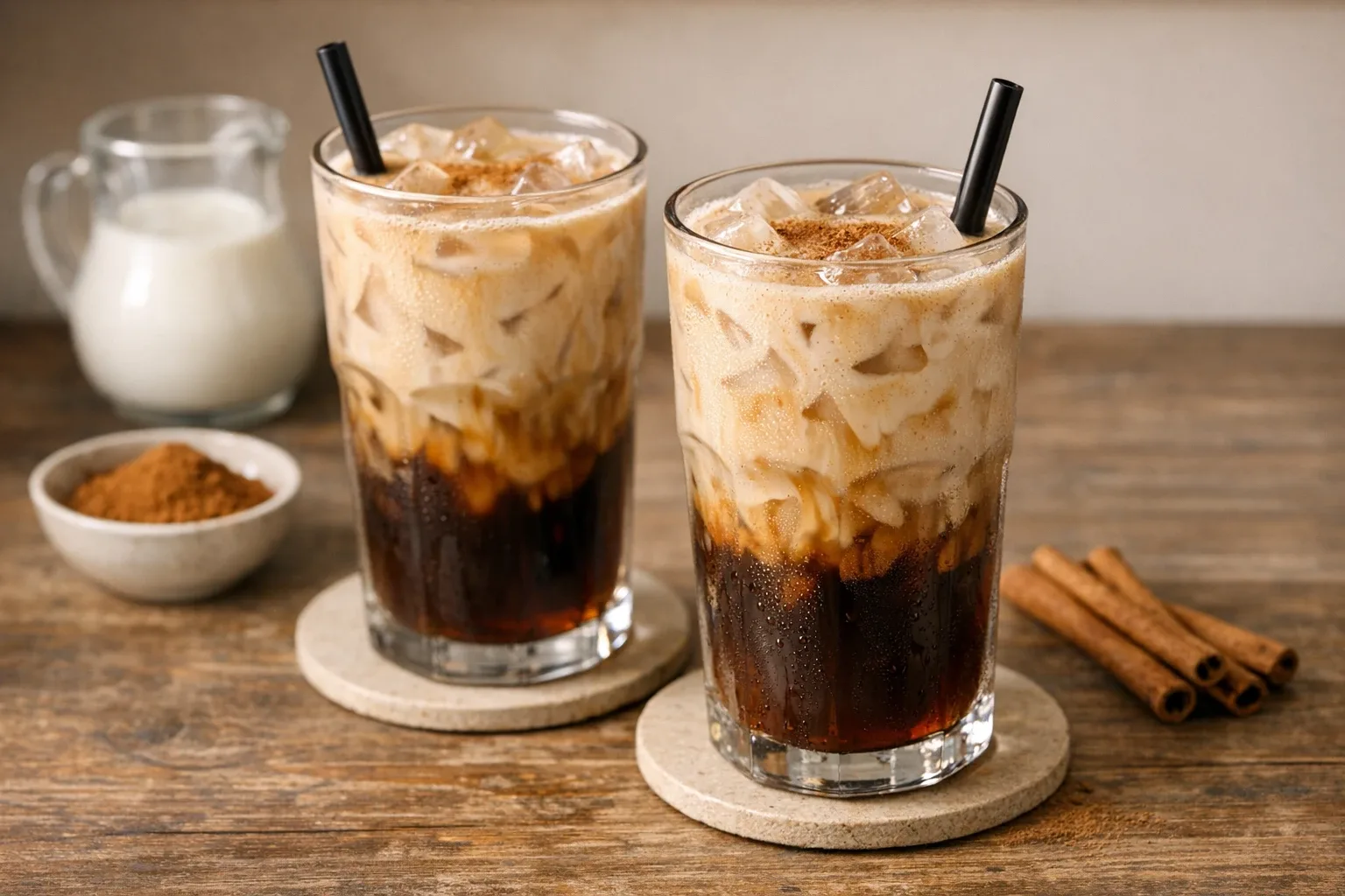 Easy Cinnamon Iced Coffee with Milk
