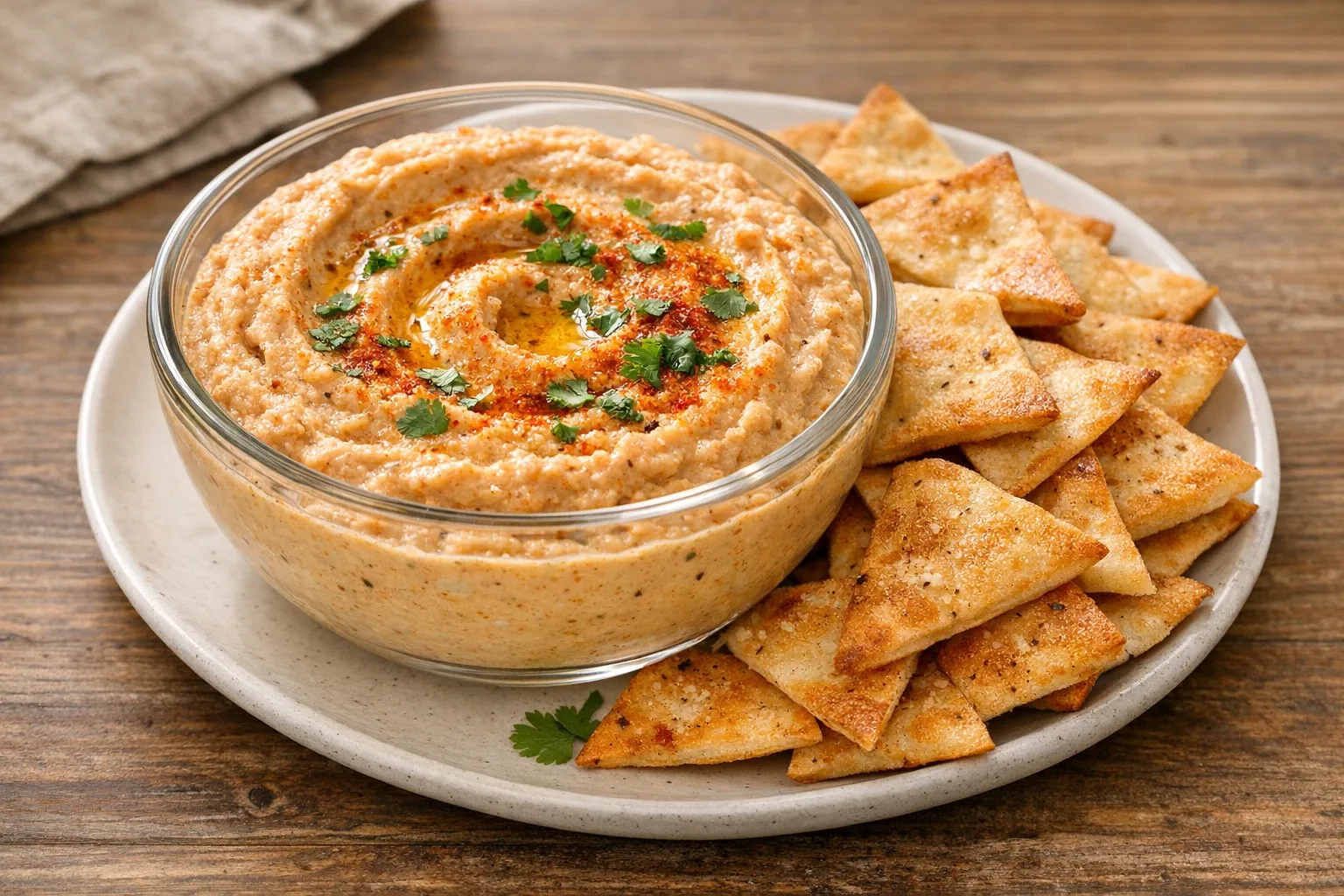 Spicy Southern Black-Eyed Pea Hummus with Pita Chips