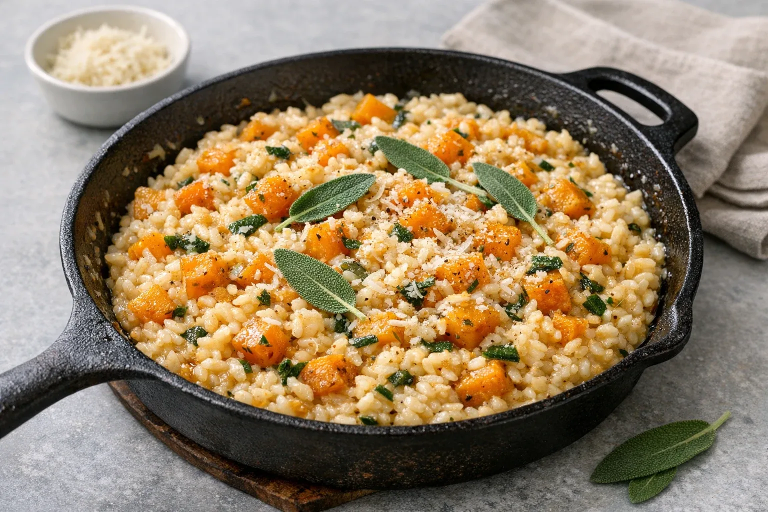 Creamy Southern Butternut Squash Risotto with Sage