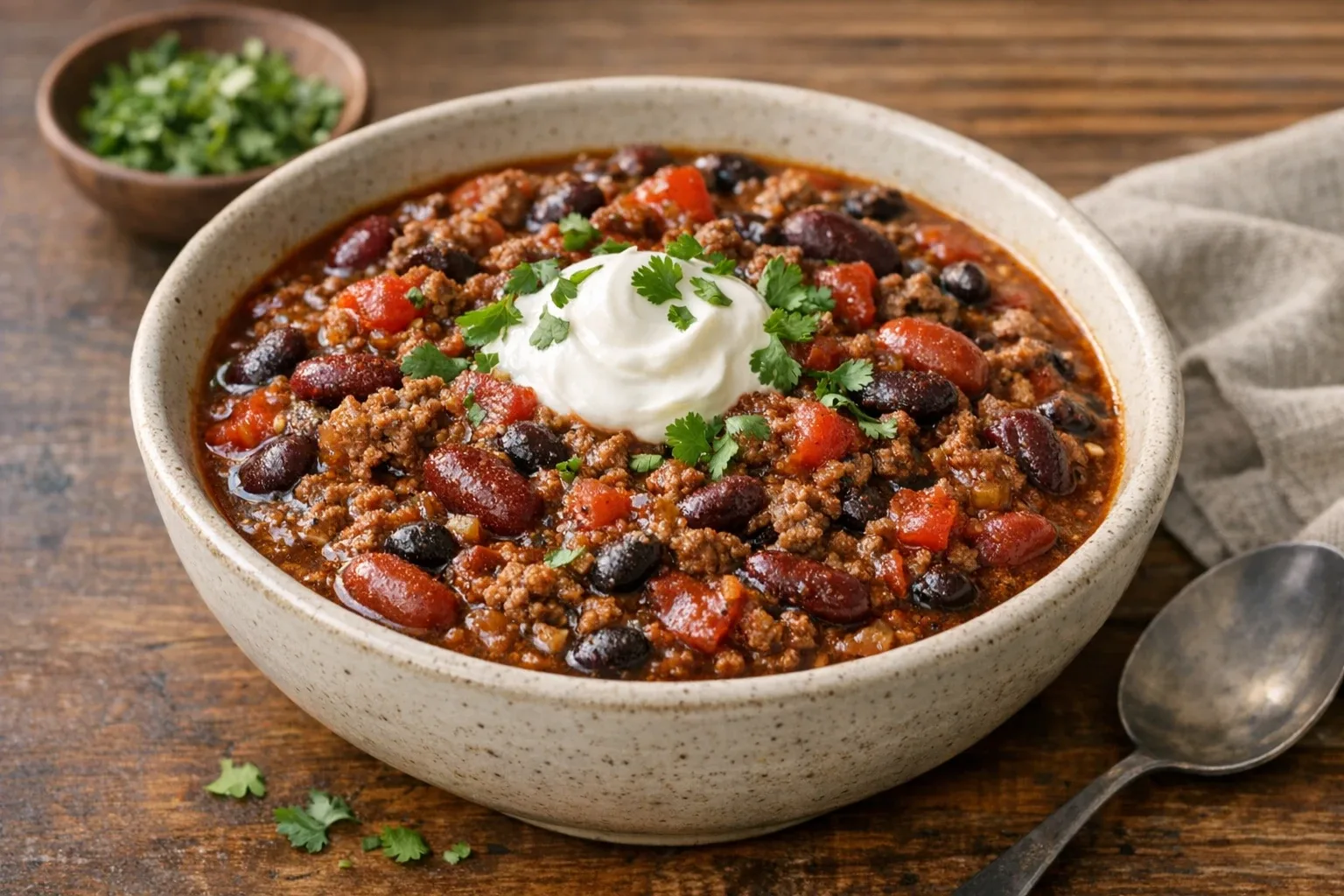 Easy One-Pot Cumin and Pepper Beef and Bean Chili