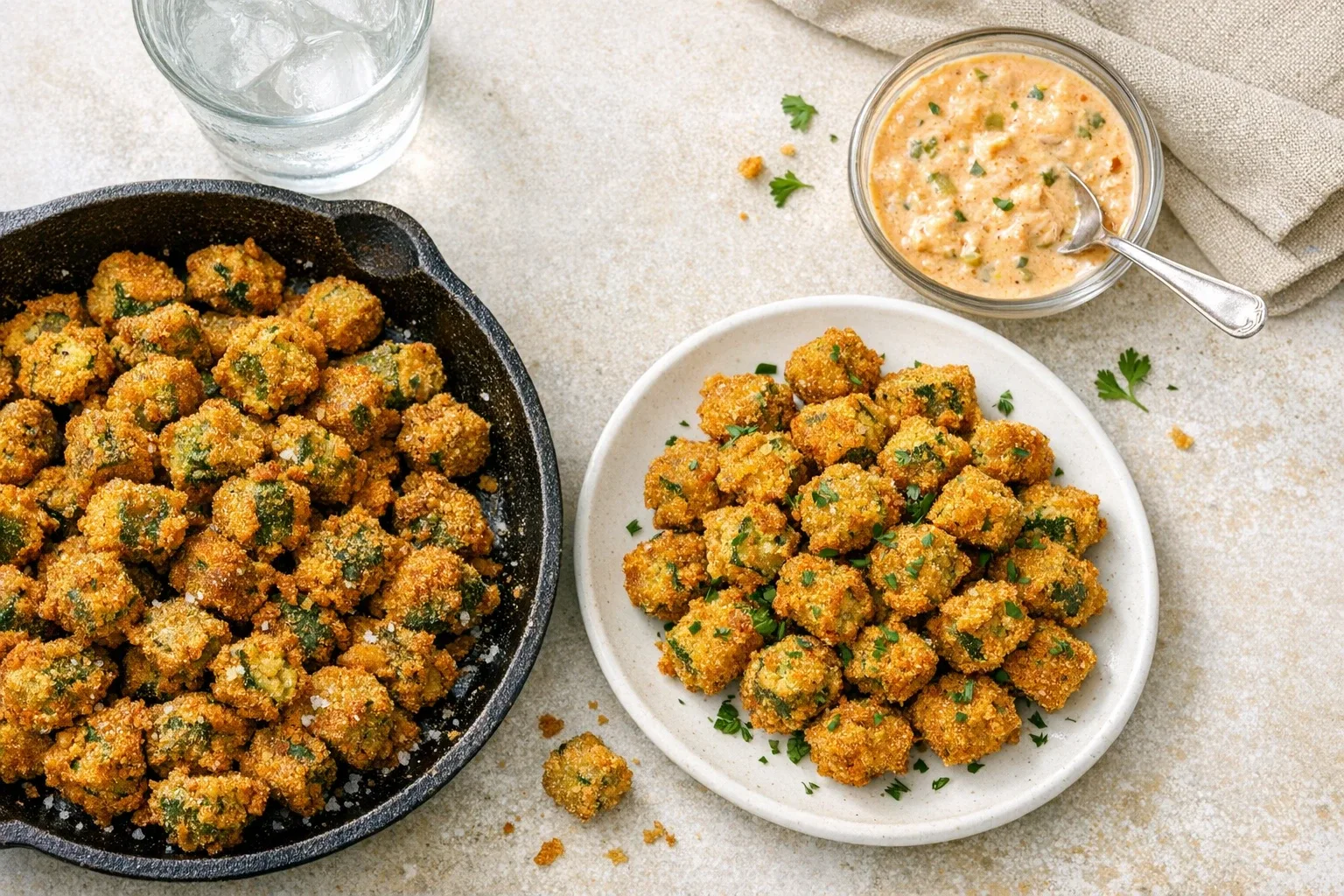 Southern-Style Fried Okra with Spicy Remoulade