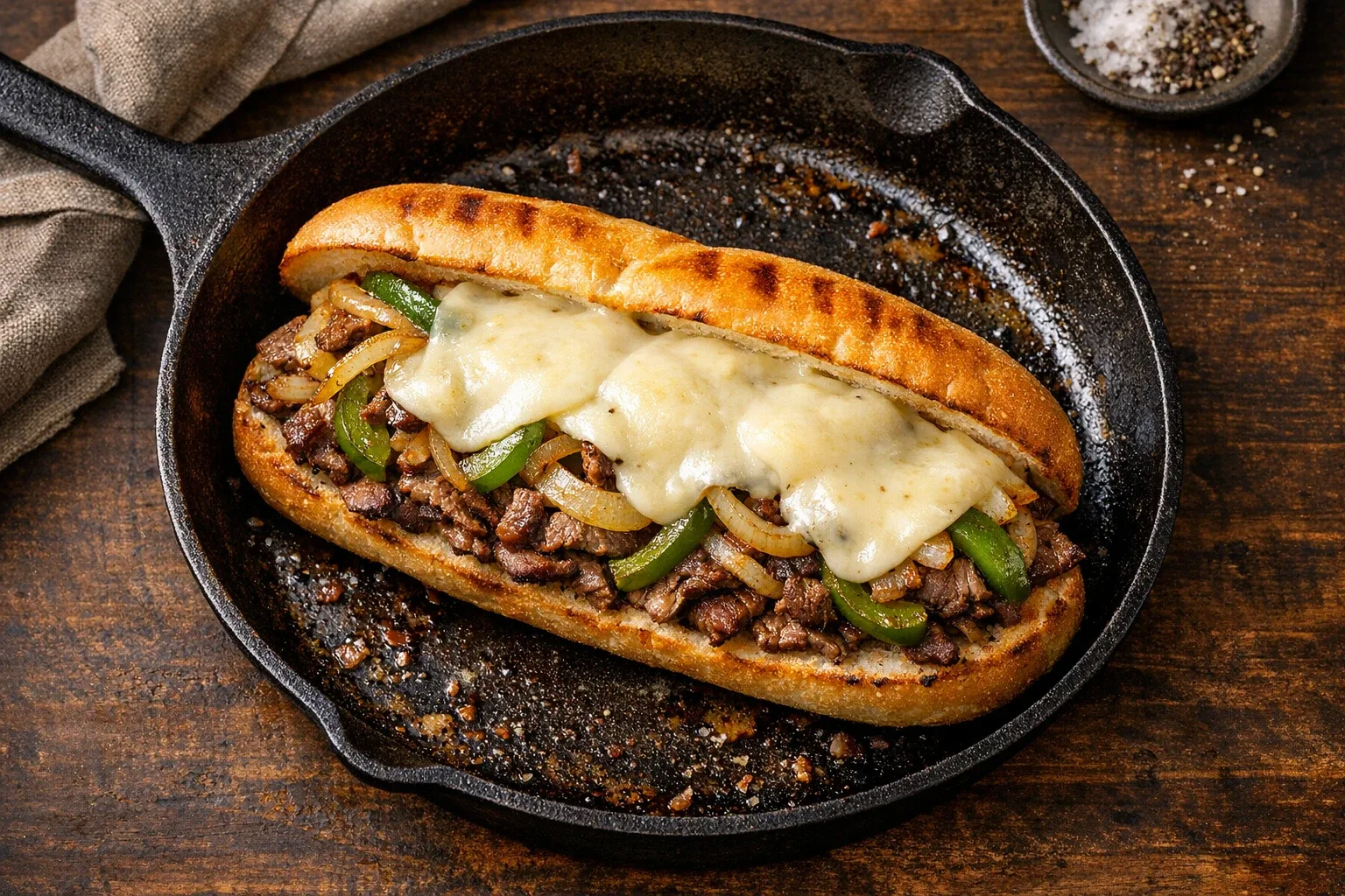 Grilled Philly Cheesesteak Sandwich