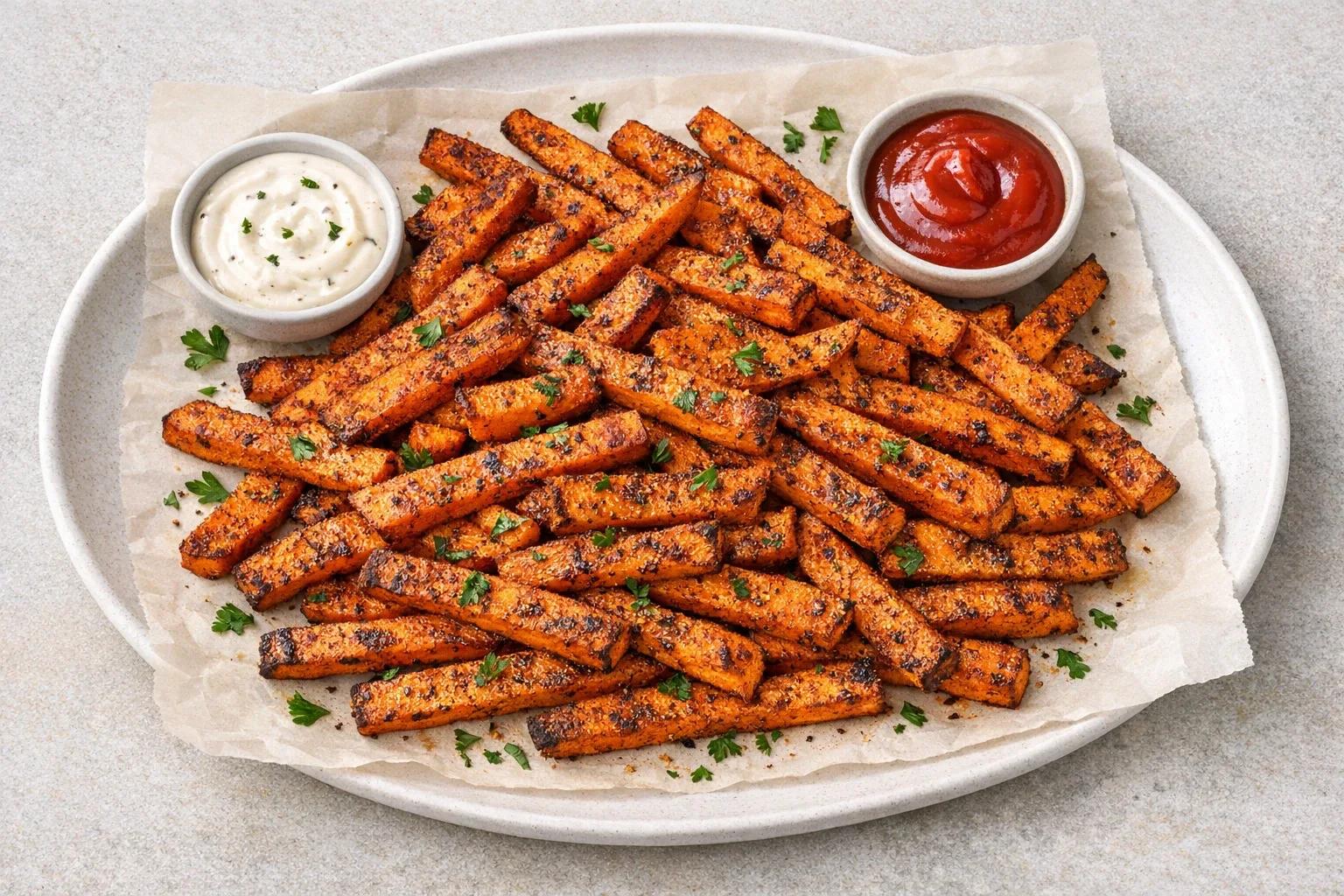 Baked Southern-Style Sweet Potato Fries with Cajun Spices