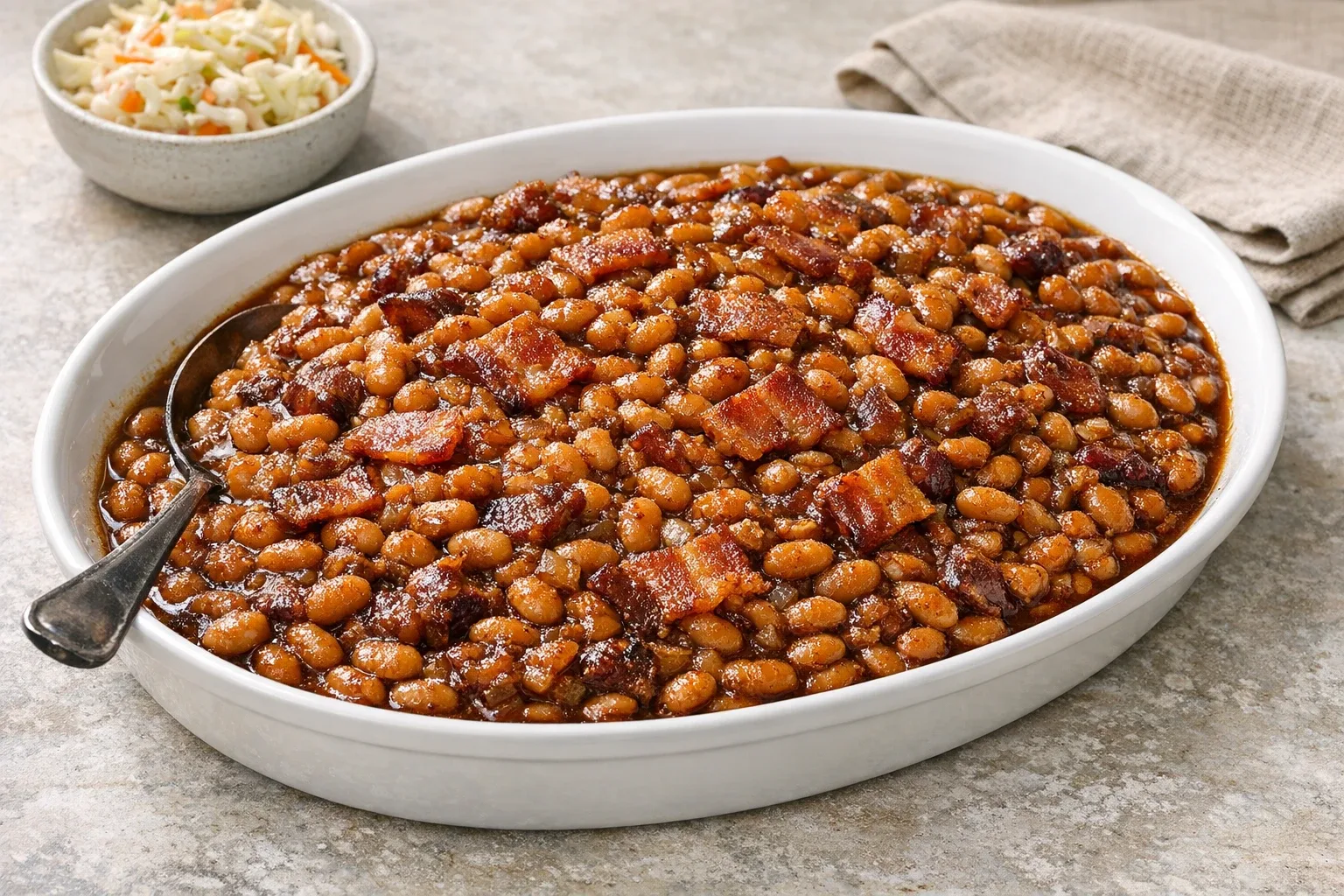 Classic Boston Baked Beans with Molasses and Bacon