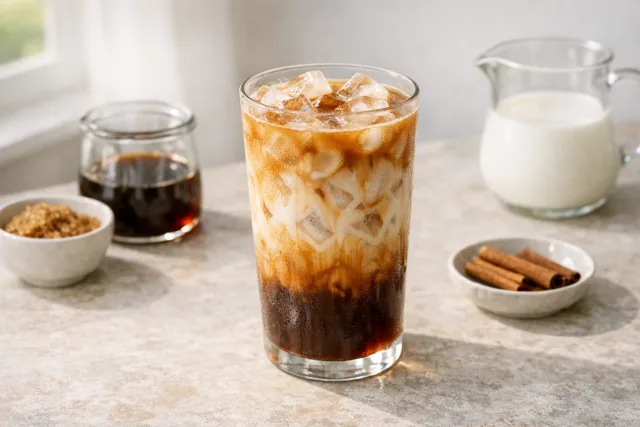 Stovetop Cinnamon Iced Coffee with Milk