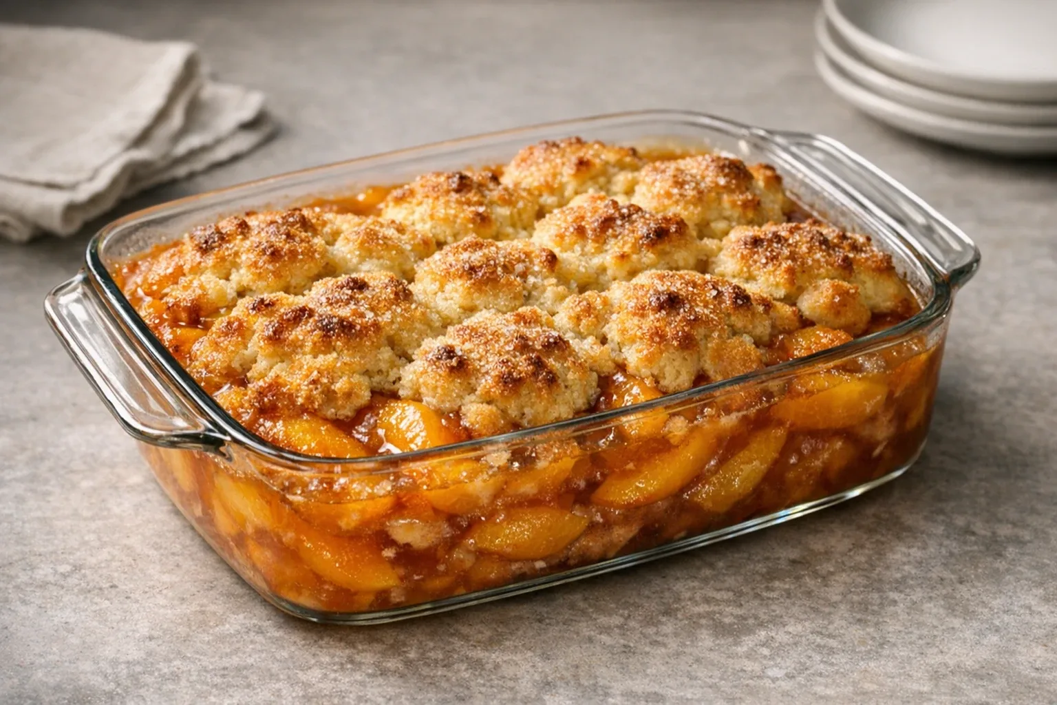 Easy Classic American Peach Cobbler
