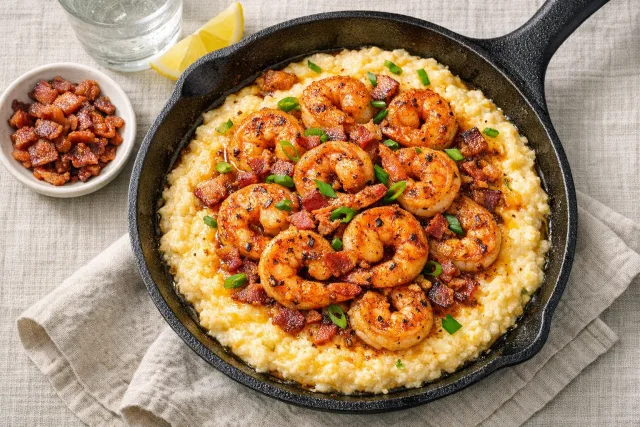 Southern Skillet Shrimp and Cheesy Grits