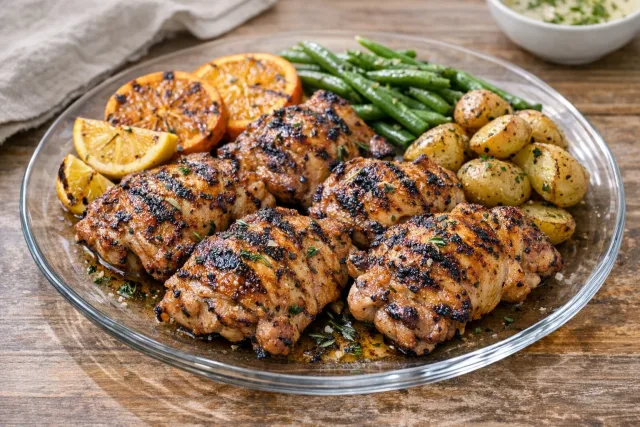 Grilled Citrus-Herb Marinated Chicken Thighs