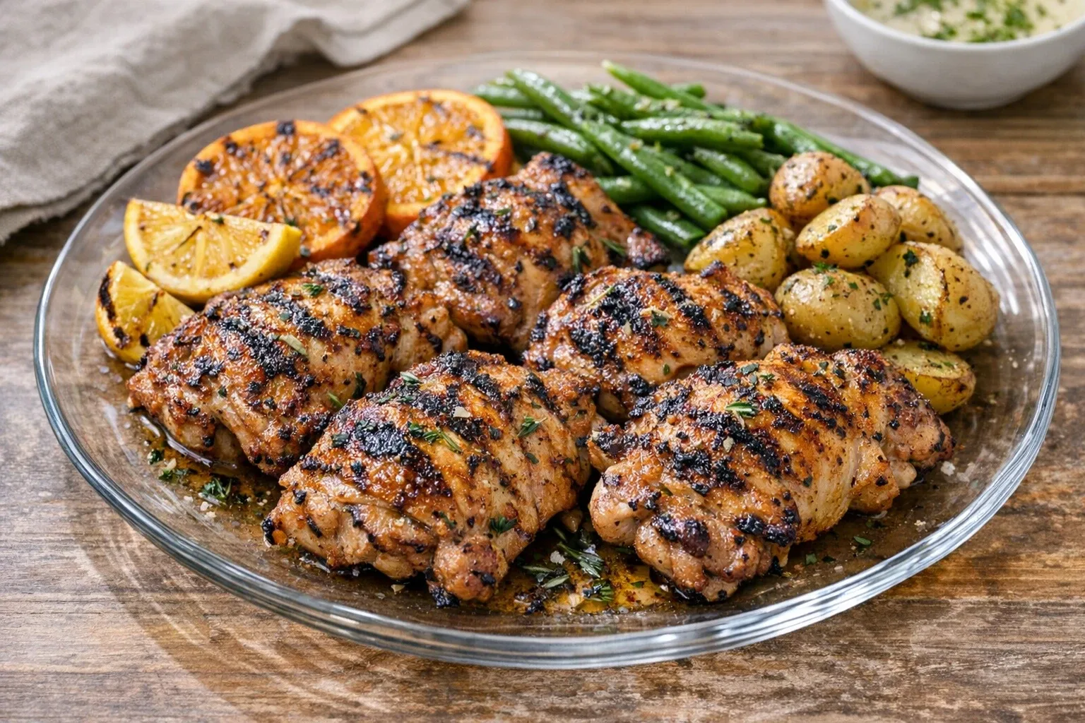 Grilled Citrus-Herb Marinated Chicken Thighs