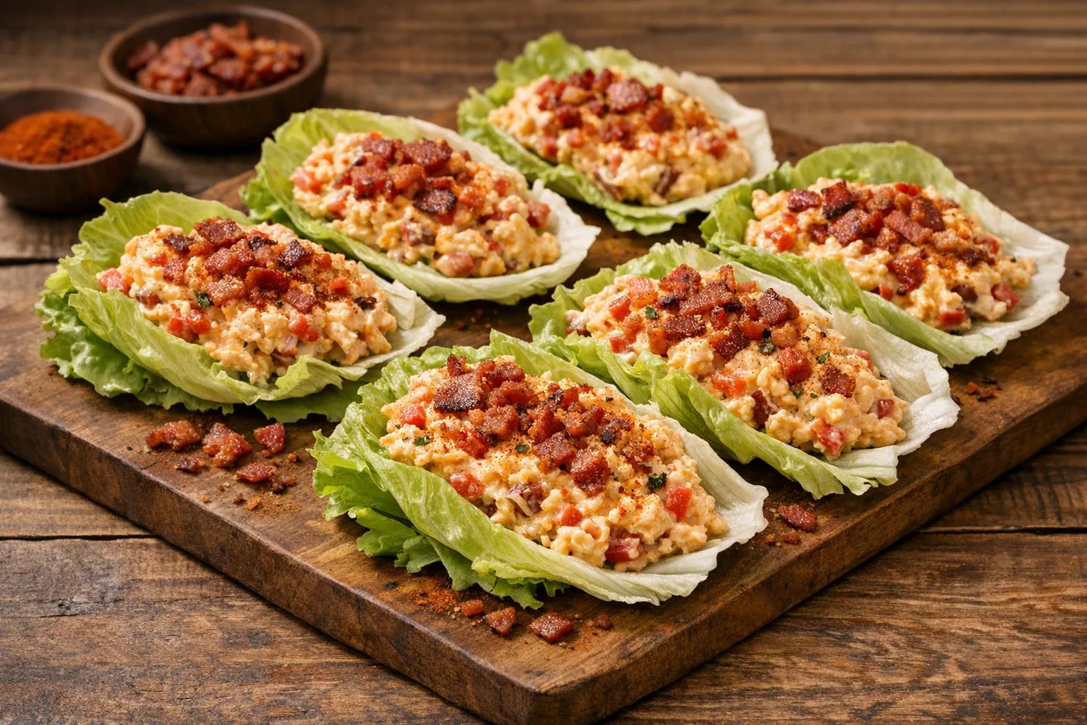 No-Cook Southern-Style Pimento Cheese and Bacon Lettuce Wraps