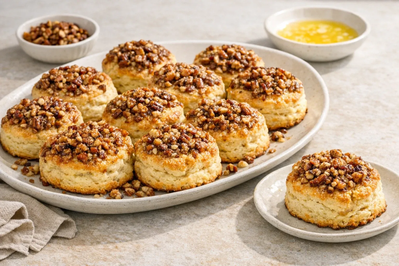 Classic Southern Buttermilk Biscuits with Pecan Topping
