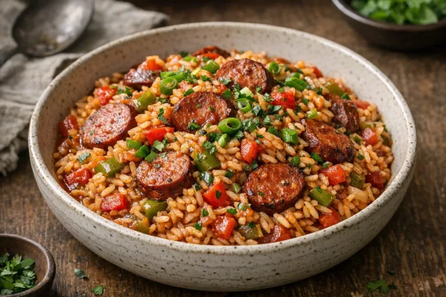 One-Pot Cajun Sausage and Rice Dinner