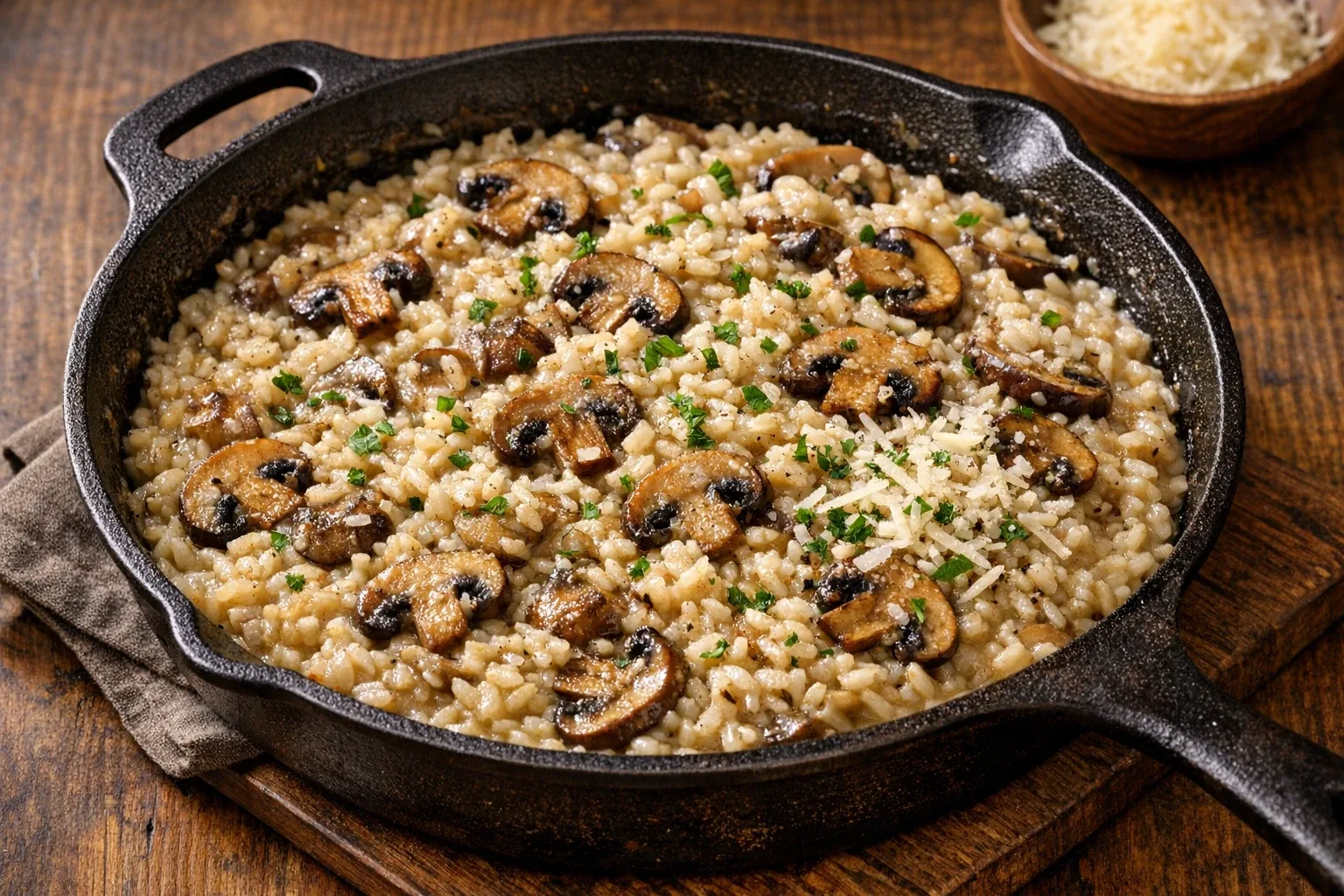Creamy Mushroom Risotto with Parmesan