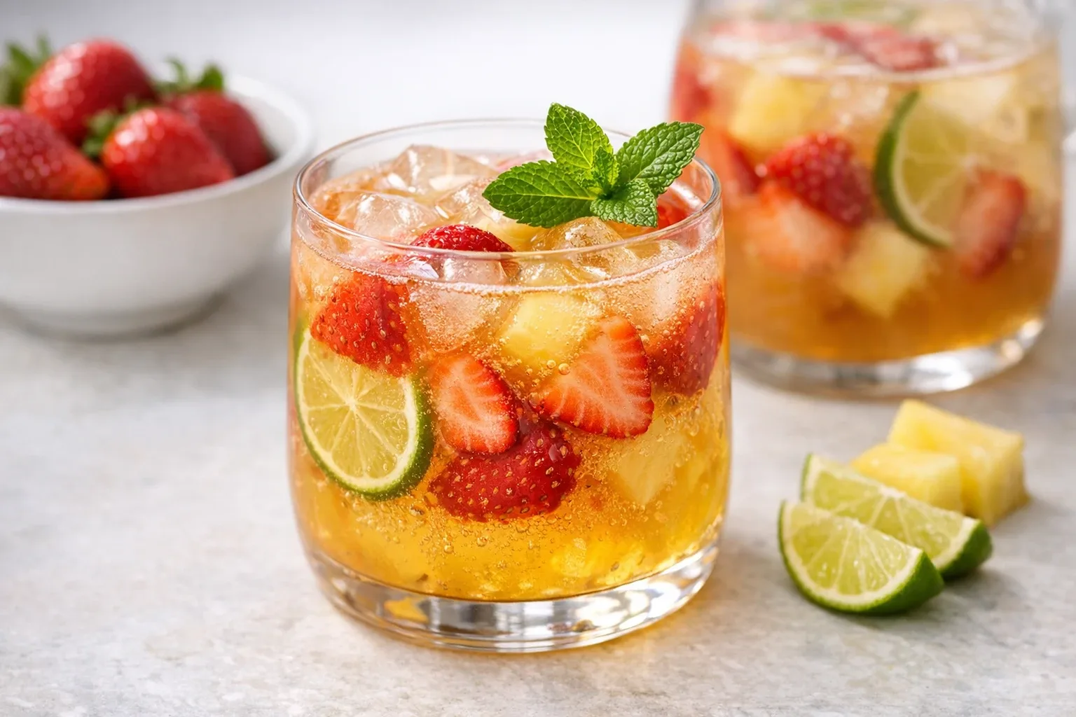 Strawberry Lime Pineapple Fruit Punch