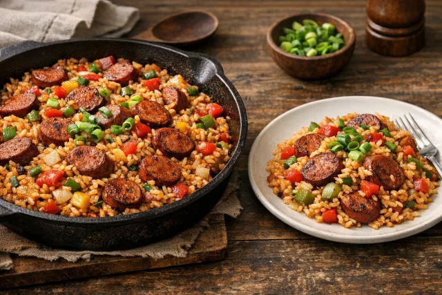 One-Pot Cajun Andouille Sausage and Rice Skillet