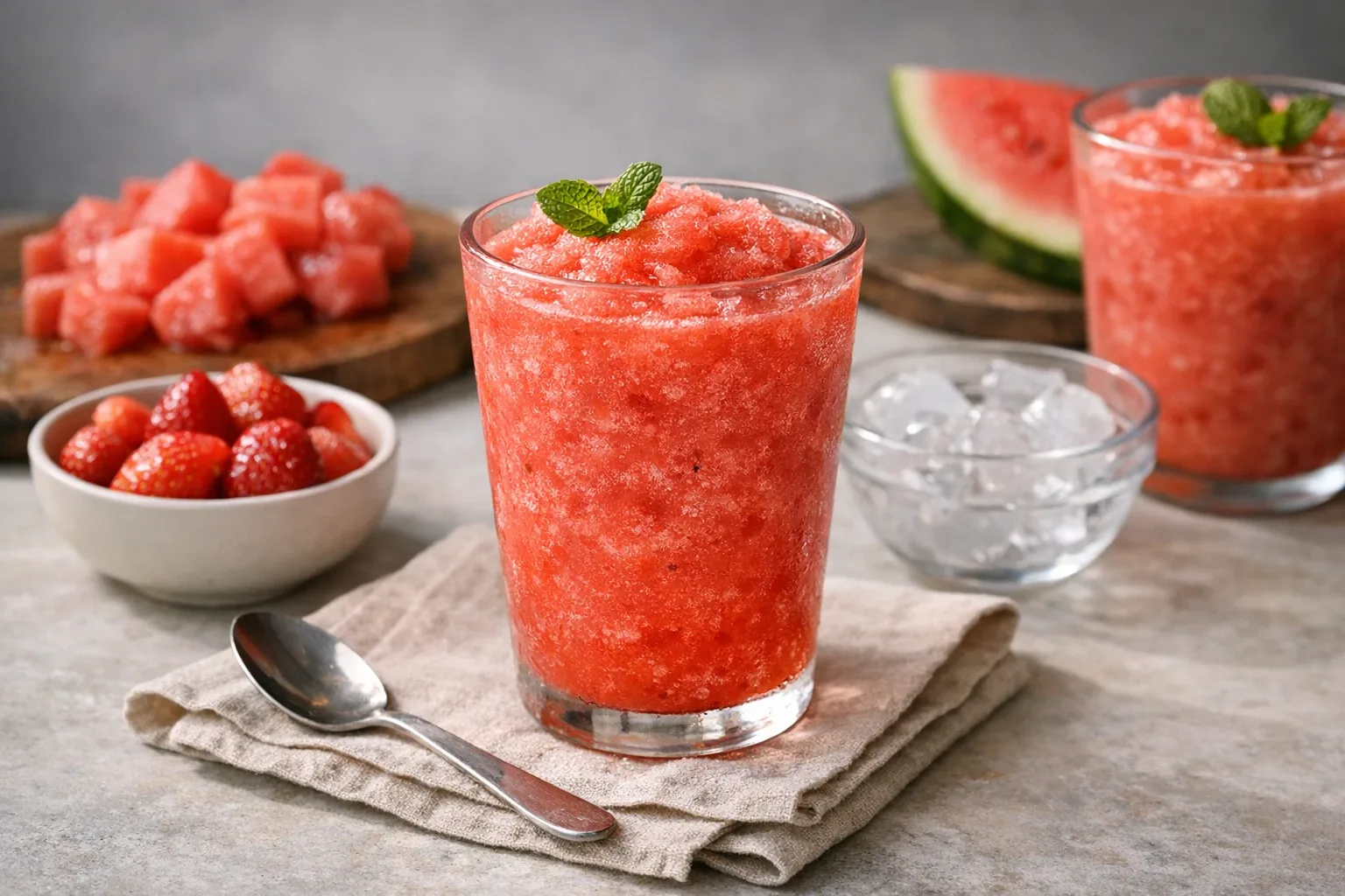 Watermelon Strawberry Ice Slush